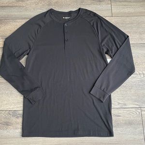 NWT Men’s Heat Keep Gray Long Sleeve Performance Henley Shirt Sz Small